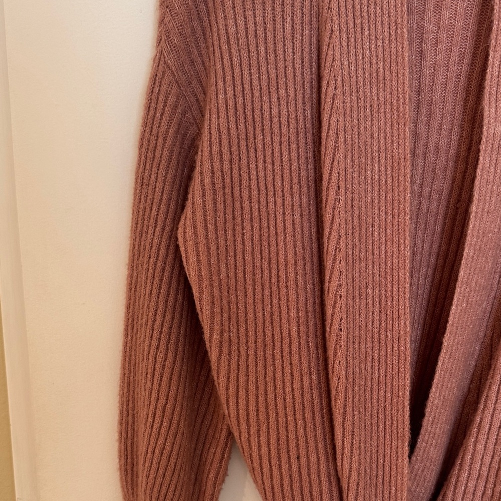Max Studio Ribbed Knit Cardigan in Mauve - Picture 7 of 10